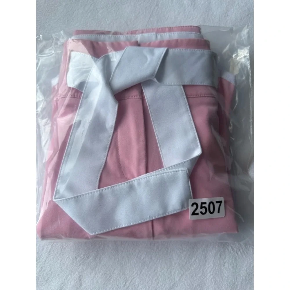 Nike Golf  Dri Fit Skort Women 12 Pink White Belted Stretch Athletic Lightweight - Picture 16 of 16